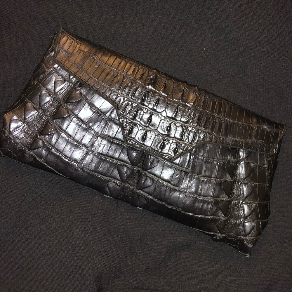 Raven Kauffman Couture Envelope Clutch Bag Black